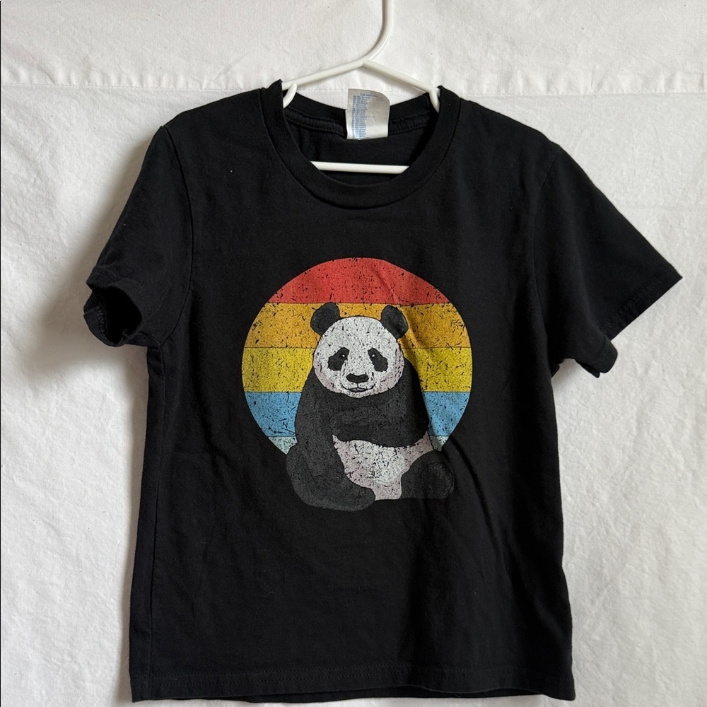 Black Panda Graphic Kids T-Shirt